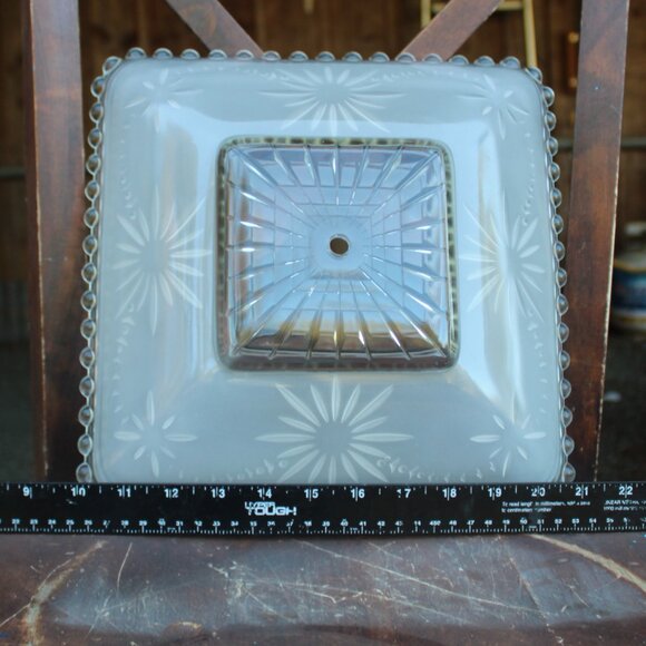 Art Deco Satin Crystal Glass Shade – Atomic Starburst Harmony House Sears 1940s - Picture 4 of 12